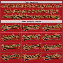 Load image into Gallery viewer, Custom Red Navy-Yellow Two-Button Unisex Softball Jersey
