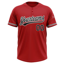 Load image into Gallery viewer, Custom Red Black-White Two-Button Unisex Softball Jersey
