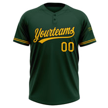 Load image into Gallery viewer, Custom Green Yellow-Black Two-Button Unisex Softball Jersey
