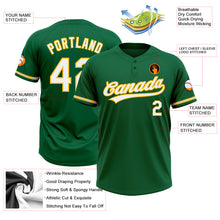 Load image into Gallery viewer, Custom Kelly Green White-Yellow Two-Button Unisex Softball Jersey
