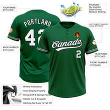 Load image into Gallery viewer, Custom Kelly Green White-Black Two-Button Unisex Softball Jersey
