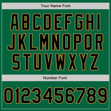 Load image into Gallery viewer, Custom Kelly Green Black-Old Gold Two-Button Unisex Softball Jersey
