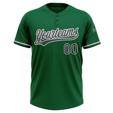 Load image into Gallery viewer, Custom Kelly Green Steel Gray-White Two-Button Unisex Softball Jersey
