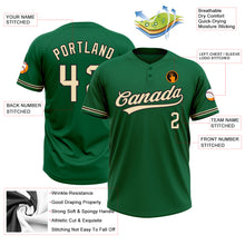 Load image into Gallery viewer, Custom Kelly Green City Cream-Black Two-Button Unisex Softball Jersey
