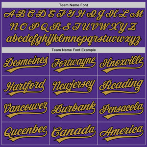 Custom Purple Black-Old Gold Two-Button Unisex Softball Jersey