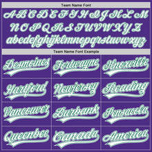 Load image into Gallery viewer, Custom Purple White-Kelly Green Two-Button Unisex Softball Jersey
