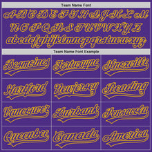 Load image into Gallery viewer, Custom Purple Purple-Yellow Two-Button Unisex Softball Jersey
