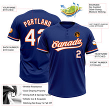 Load image into Gallery viewer, Custom Royal White-Orange Two-Button Unisex Softball Jersey
