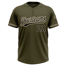 Load image into Gallery viewer, Custom Olive Black-City Cream Salute To Service Two-Button Unisex Softball Jersey
