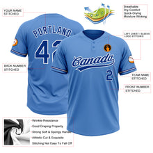 Load image into Gallery viewer, Custom Powder Blue Royal-White Two-Button Unisex Softball Jersey
