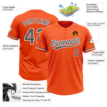 Load image into Gallery viewer, Custom Orange Steel Gray-White Two-Button Unisex Softball Jersey
