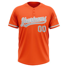 Load image into Gallery viewer, Custom Orange Gray-White Two-Button Unisex Softball Jersey
