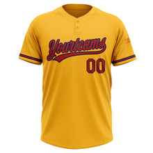 Load image into Gallery viewer, Custom Gold Red-Navy Two-Button Unisex Softball Jersey
