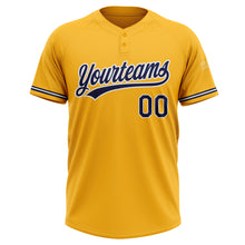 Load image into Gallery viewer, Custom Gold Navy-White Two-Button Unisex Softball Jersey
