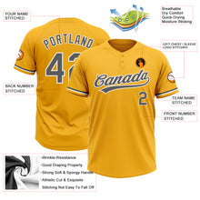 Load image into Gallery viewer, Custom Gold Steel Gray-White Two-Button Unisex Softball Jersey
