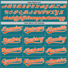 Load image into Gallery viewer, Custom Teal Orange-White Two-Button Unisex Softball Jersey
