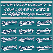 Load image into Gallery viewer, Custom Teal White-Navy Two-Button Unisex Softball Jersey
