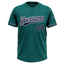 Load image into Gallery viewer, Custom Teal Navy-White Two-Button Unisex Softball Jersey
