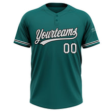 Load image into Gallery viewer, Custom Teal White-Black Two-Button Unisex Softball Jersey
