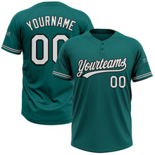 Load image into Gallery viewer, Custom Teal White-Black Two-Button Unisex Softball Jersey
