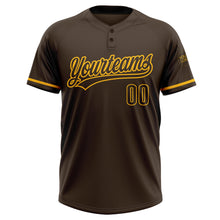 Load image into Gallery viewer, Custom Brown Gold Two-Button Unisex Softball Jersey
