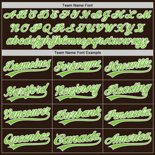 Load image into Gallery viewer, Custom Brown Neon Green-White Two-Button Unisex Softball Jersey
