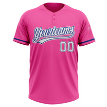 Load image into Gallery viewer, Custom Pink White-Royal Two-Button Unisex Softball Jersey
