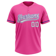 Load image into Gallery viewer, Custom Pink White-Purple Two-Button Unisex Softball Jersey
