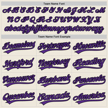 Load image into Gallery viewer, Custom Cream Purple-Black Two-Button Unisex Softball Jersey
