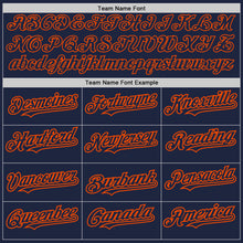 Load image into Gallery viewer, Custom Navy Steel Gray Splash Ink Orange Authentic Baseball Jersey
