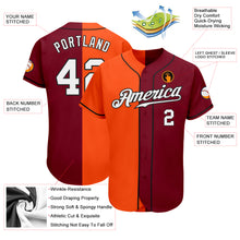 Load image into Gallery viewer, Custom Crimson White Orange-Black Authentic Split Fashion Baseball Jersey
