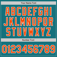 Load image into Gallery viewer, Custom Teal Orange Neon Green-White Authentic Split Fashion Baseball Jersey
