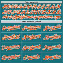 Load image into Gallery viewer, Custom Teal Orange Neon Green-White Authentic Split Fashion Baseball Jersey
