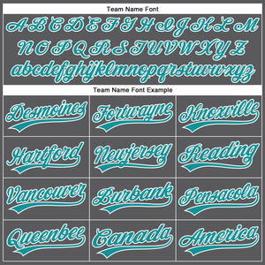 Custom Steel Gray Teal-White Authentic Baseball Jersey