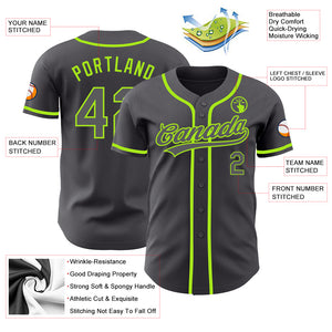 Custom Steel Gray Neon Green Authentic Baseball Jersey