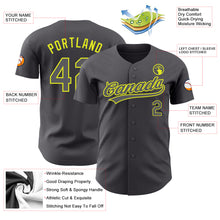 Load image into Gallery viewer, Custom Steel Gray Neon Yellow Authentic Baseball Jersey
