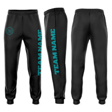 Load image into Gallery viewer, Custom Black Aqua Fleece Jogger Sweatpants
