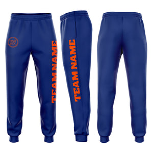 Custom Royal Orange Fleece Jogger Sweatpants