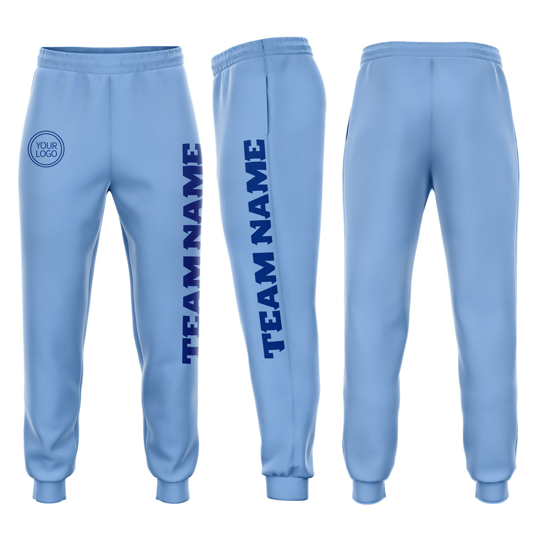 Custom Light Blue Royal Fleece Jogger Sweatpants