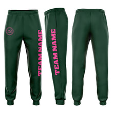 Load image into Gallery viewer, Custom Green Pink Fleece Jogger Sweatpants
