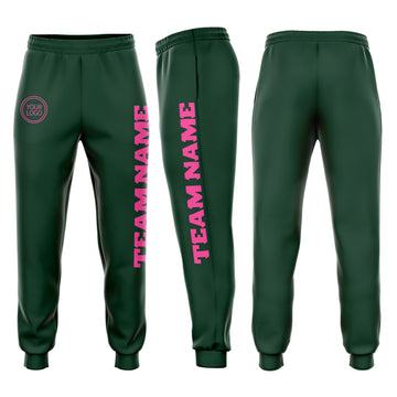 Custom Green Pink Fleece Jogger Sweatpants