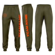 Load image into Gallery viewer, Custom Olive Orange Fleece Salute To Service Jogger Sweatpants
