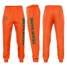 Load image into Gallery viewer, Custom Orange Kelly Green Fleece Jogger Sweatpants
