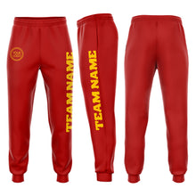 Load image into Gallery viewer, Custom Red Gold Fleece Jogger Sweatpants
