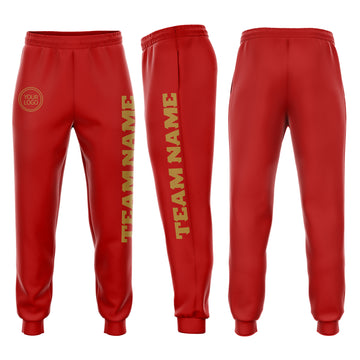 Custom Red Old Gold Fleece Jogger Sweatpants