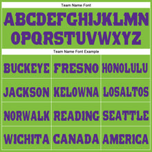 Load image into Gallery viewer, Custom Neon Green Purple Fleece Jogger Sweatpants
