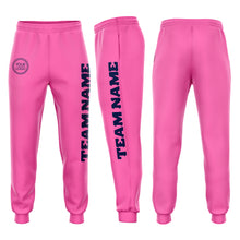 Load image into Gallery viewer, Custom Pink Navy Fleece Jogger Sweatpants
