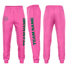 Load image into Gallery viewer, Custom Pink Kelly Green Fleece Jogger Sweatpants
