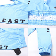 Load image into Gallery viewer, Custom Powder Blue Black Fleece Jogger Sweatpants
