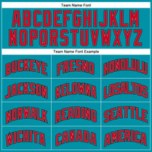 Load image into Gallery viewer, Custom Teal Red-Black Authentic Throwback Basketball Jersey
